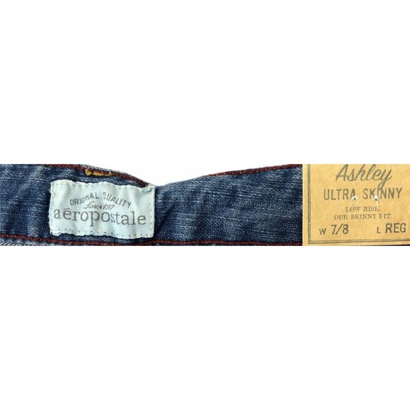 Aeropostale Ashley Utlra Skinny Jeans Juniors 7/8 Medium Wash Zipper Ankles NWT - Picture 6 of 7